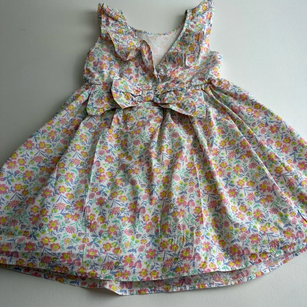 Tommy Bahama girl size 6 floral line‎ ruffle sleeveless dress with back bow